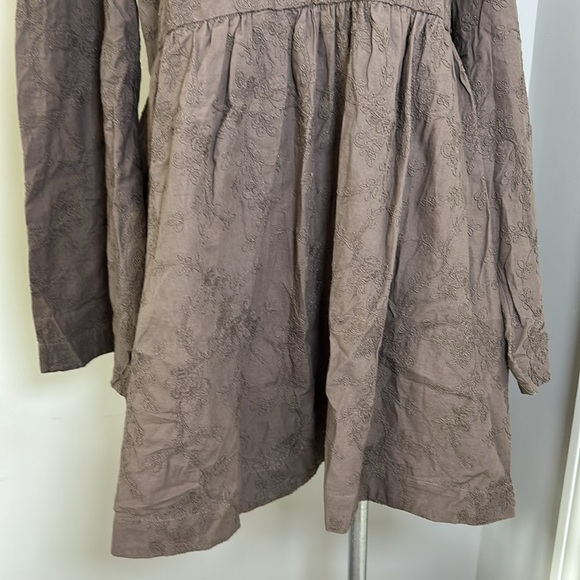 Hyacinth House Becca V Neckline Bell Sleeved Mini Dress Brown Textured XXL NEW - Picture 7 of 13